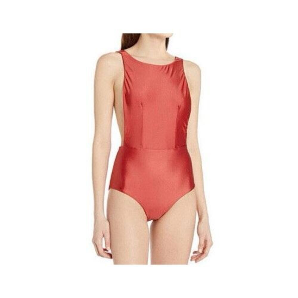 Roxy Sunset Orange One-Piece Low Back Swimsuit Women's Medium